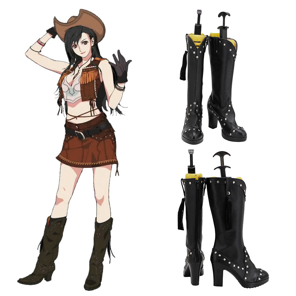 Final Fantasy VII Remake FF7 Tifa Lockhart Cowgirl Brown Shoes Cosplay Boots Shoes/Boots - Tophatter Daily Deals